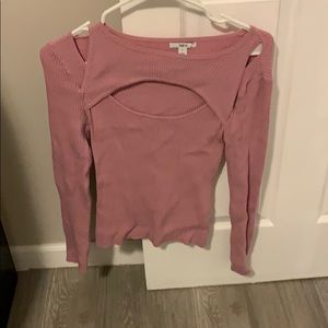 Cutout pink long sleeve shirt (never worn)